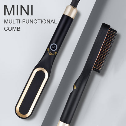 "StyleGlow Mini: Ceramic Hot Comb Hair Straightener Brush"