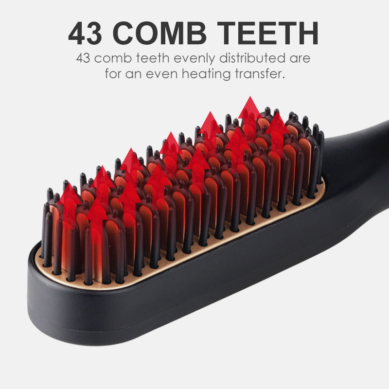 "StyleGlow Mini: Ceramic Hot Comb Hair Straightener Brush"