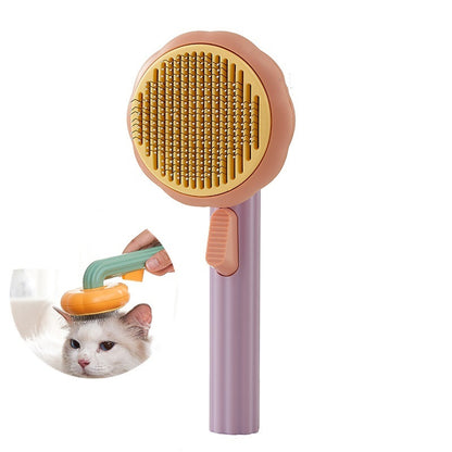 PurrGleam Self-Clean Pet Brush: Hot-Selling Hand-Held Steel Wire Comb Looper