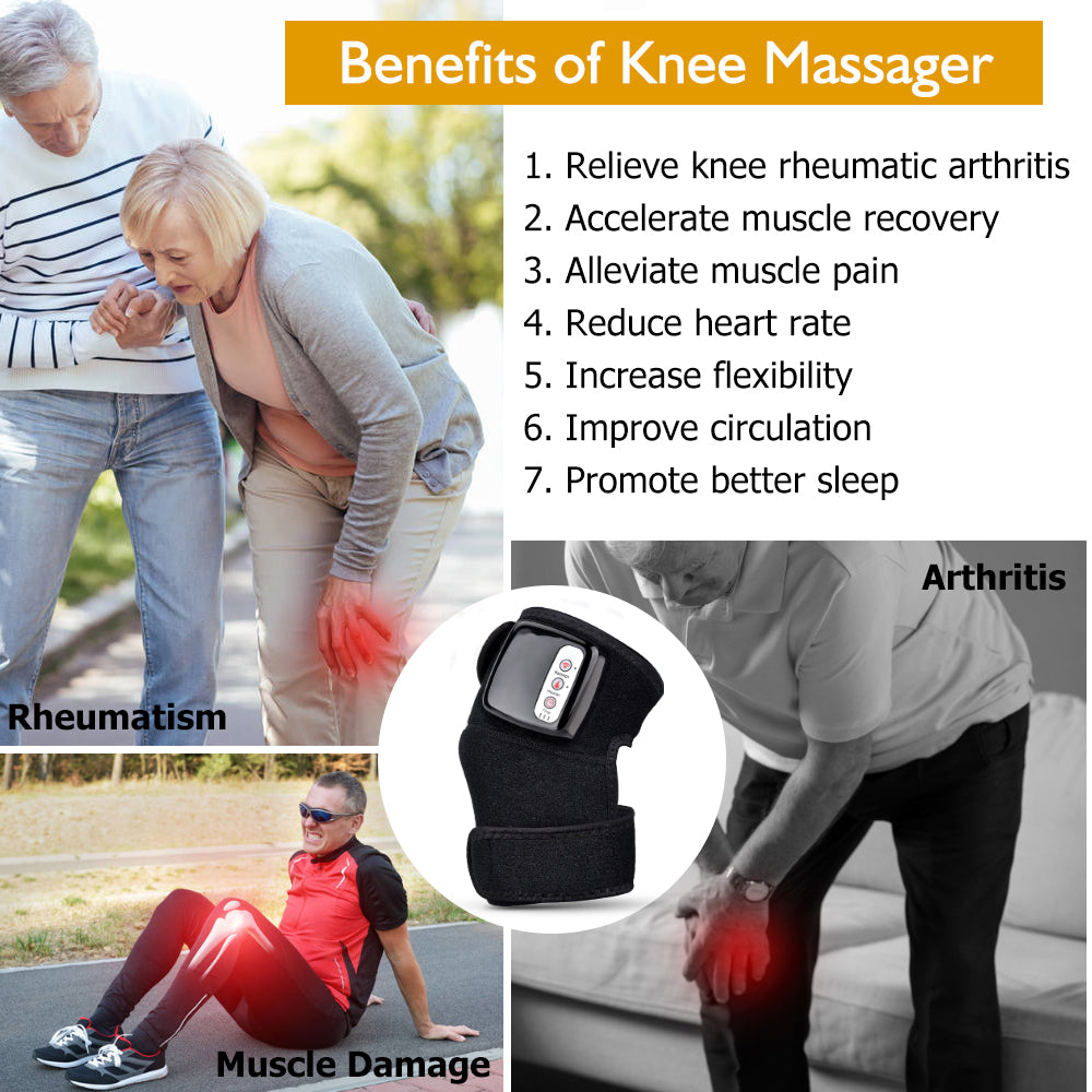 HeatWave ThermaRelief: Electric Infrared Knee Massager with Vibration Therapy for Joint Support and Pain Relief