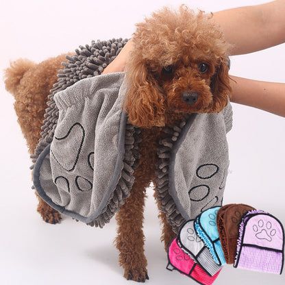 PawsDry Microfiber Pet Towel: Super Absorbent Bathrobe for Dogs and Cats