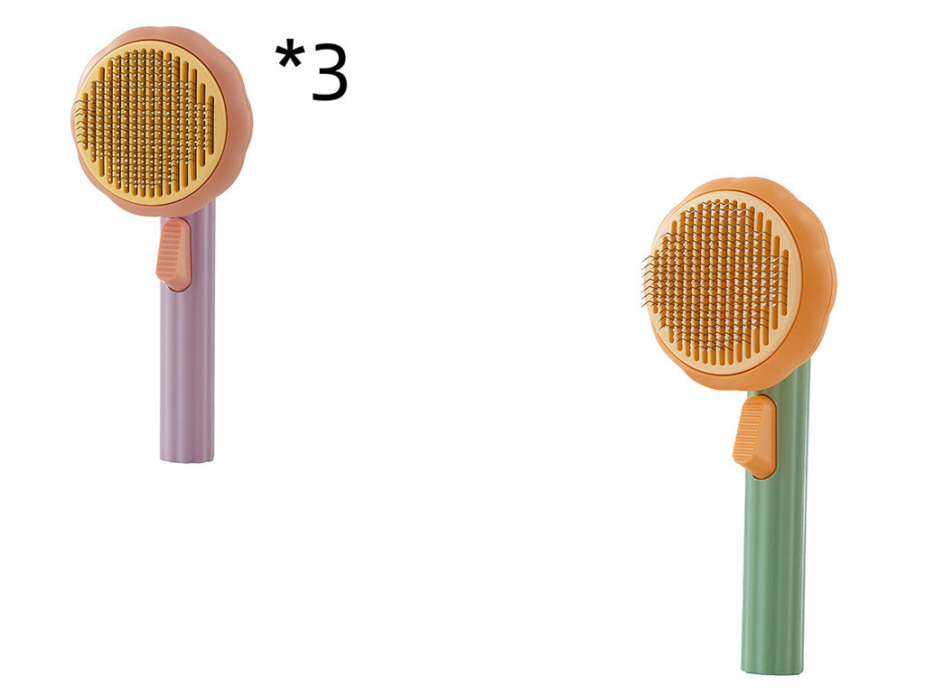 PurrGleam Self-Clean Pet Brush: Hot-Selling Hand-Held Steel Wire Comb Looper